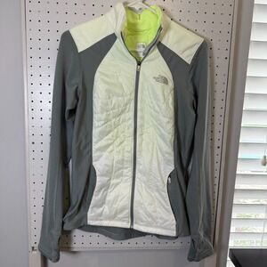The North Face Animagi Insulated Jacket Women's Medium Gray White Zip Up Stretch
